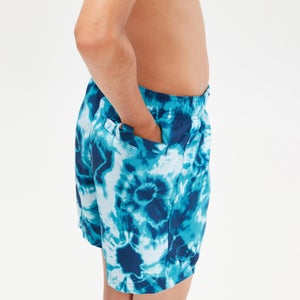 Bedruckte 33 cm Schwimmshorts für Jungen Blau/Aqua