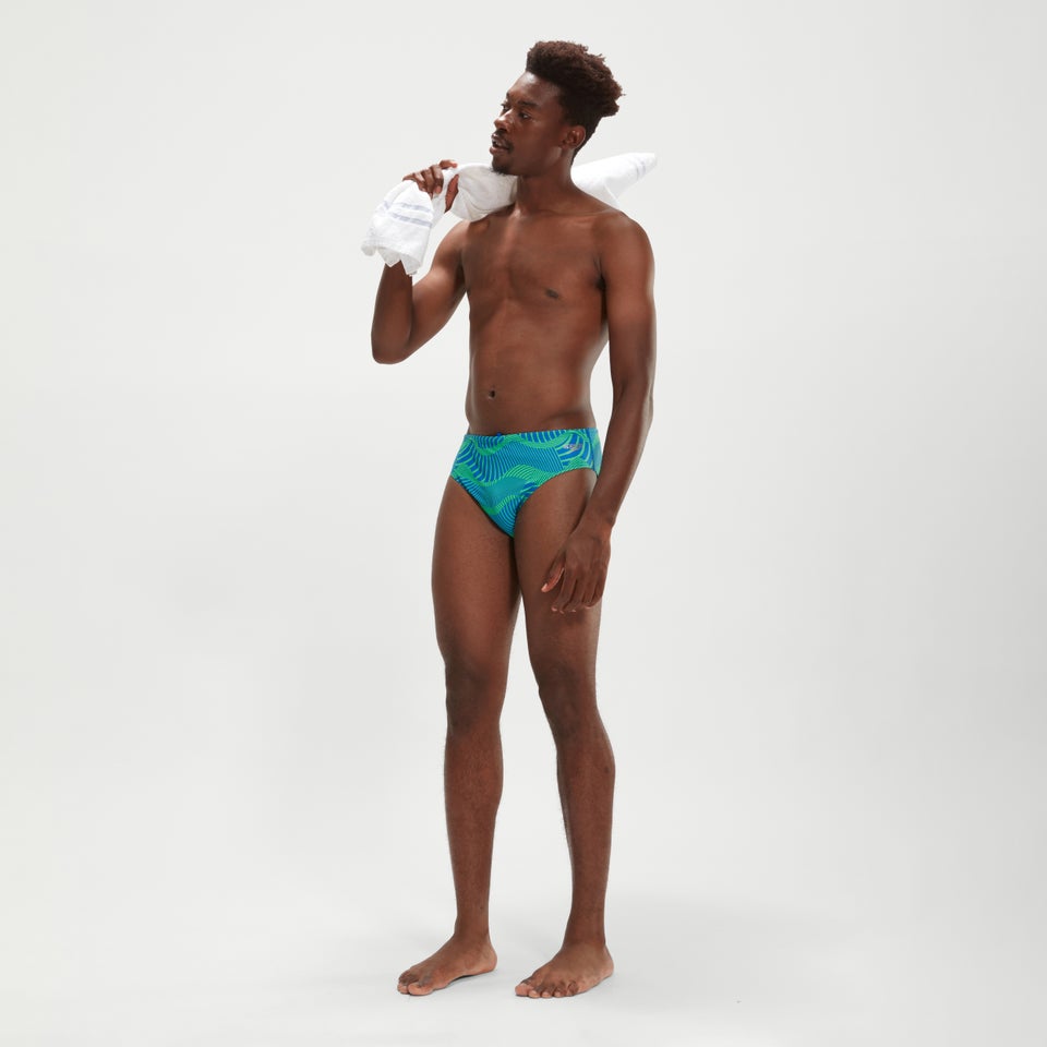 Slip de bain Homme Club Training Wavespace 8 cm bleu/vert