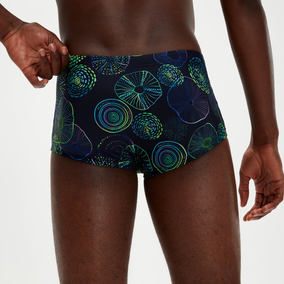 Slip de bain Homme Club Training Jellyfish Glows 17 cm bleu marine/vert