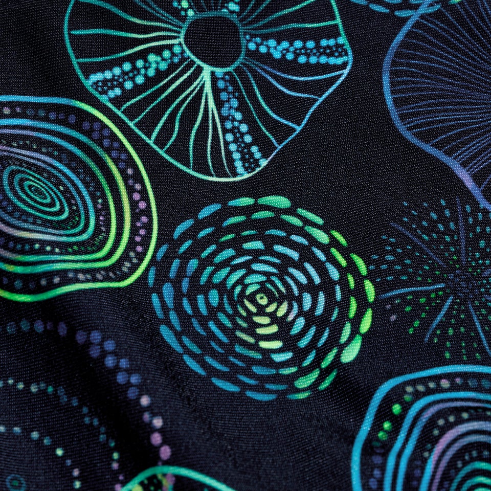 Slip de bain Homme Club Training Jellyfish Glows 17 cm bleu marine/vert