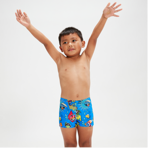 Infant Boys' Learn To Swim Aquashorts Blue/Yellow - 9-12M