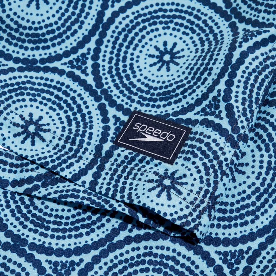 Short de bain Homme Printed Leisure 45 cm bleu