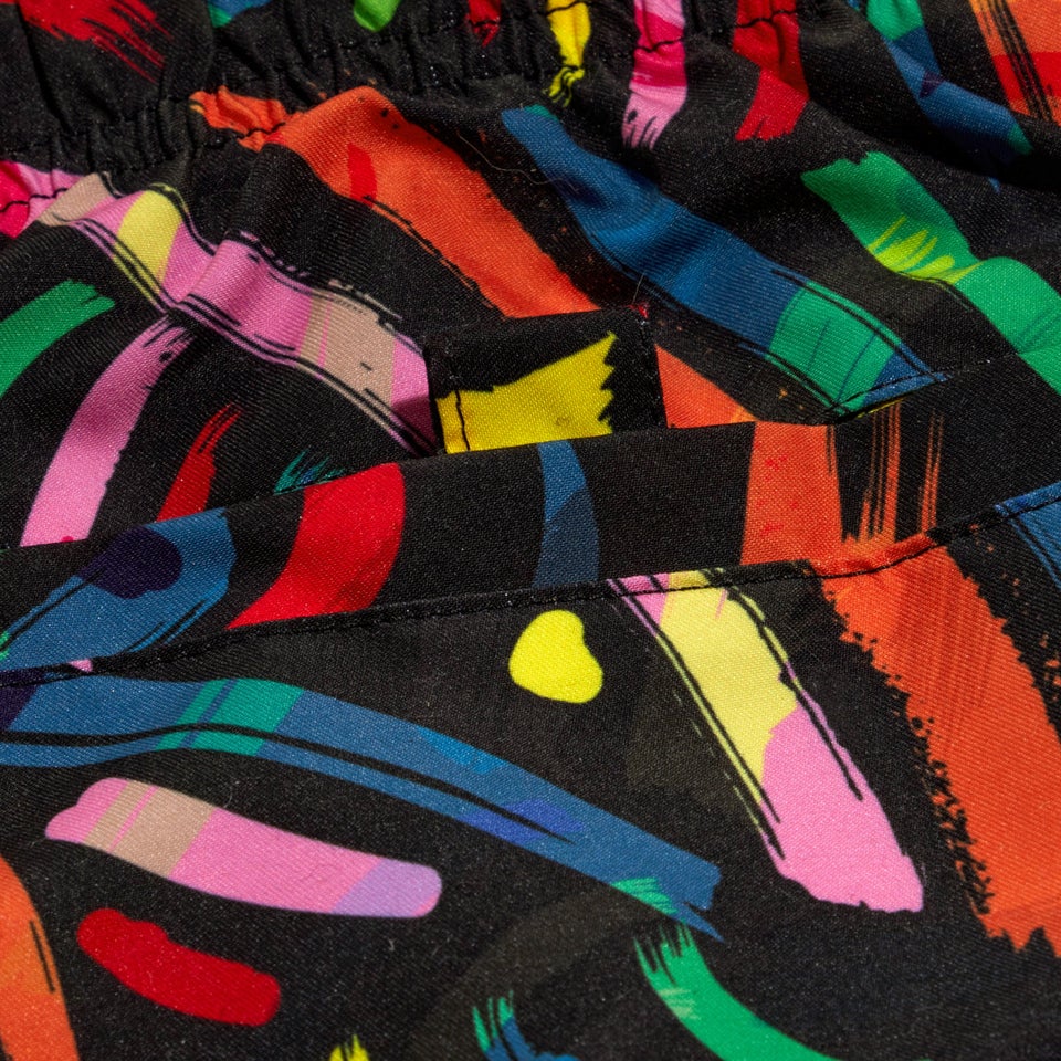 Boys' 13" Swim Shorts Black/Orange