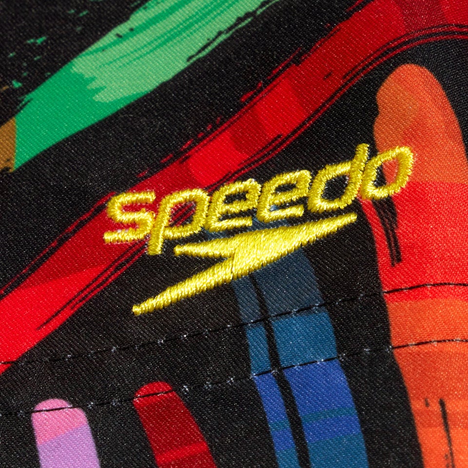 Boys' 13" Swim Shorts Black/Orange