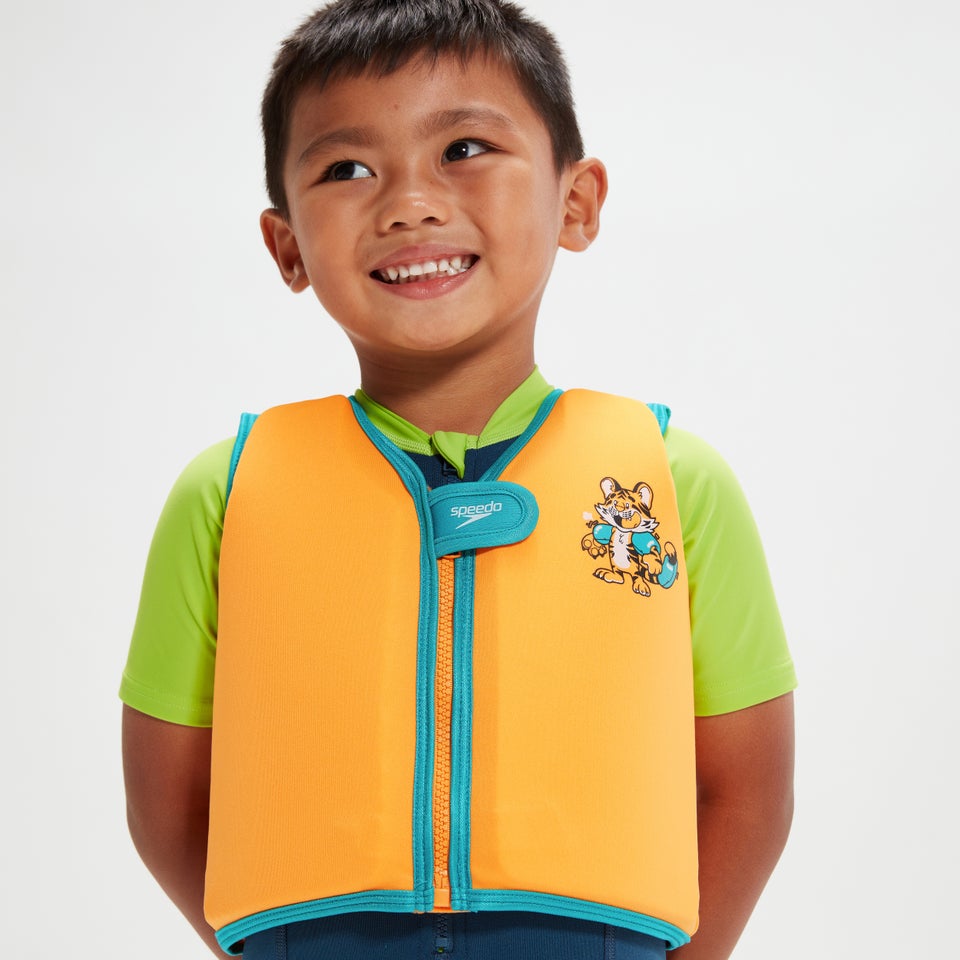 Infant Learn to Swim Aanadi Bengali Tiger Cub Float Vest Orange