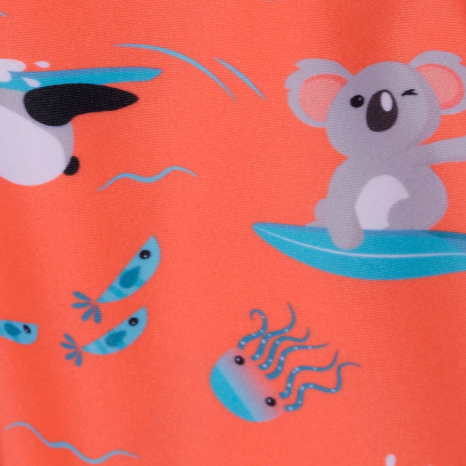 Bedruckter All-In-One-Badeanzug für Mädchen im Kleinkindalter Violett