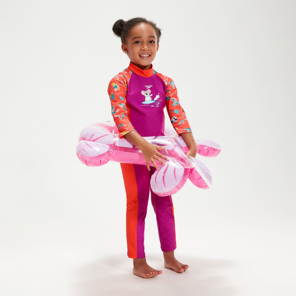 Bedruckter All-In-One-Badeanzug für Mädchen im Kleinkindalter Violett