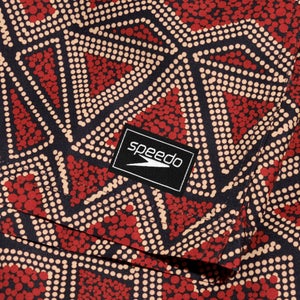 Men's Printed Leisure 16" Swim Shorts Oxblood/Orange