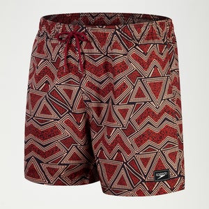 Men's Printed Leisure 16" Swim Shorts Oxblood/Orange