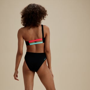 Women's FLU3NTE Asymmetrical Colorblock One Piece Black