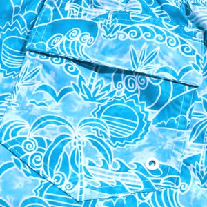 Boys' Printed 15" Swim Shorts Blue/White