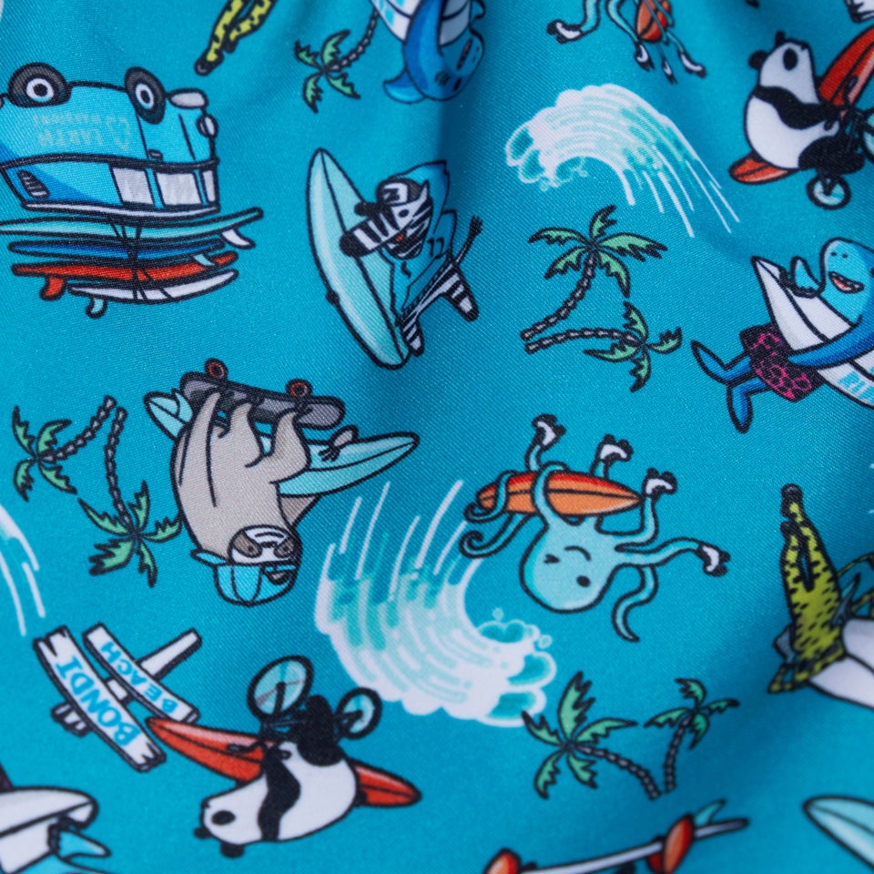 Infant Boys' 11" Swim Shorts Blue/White