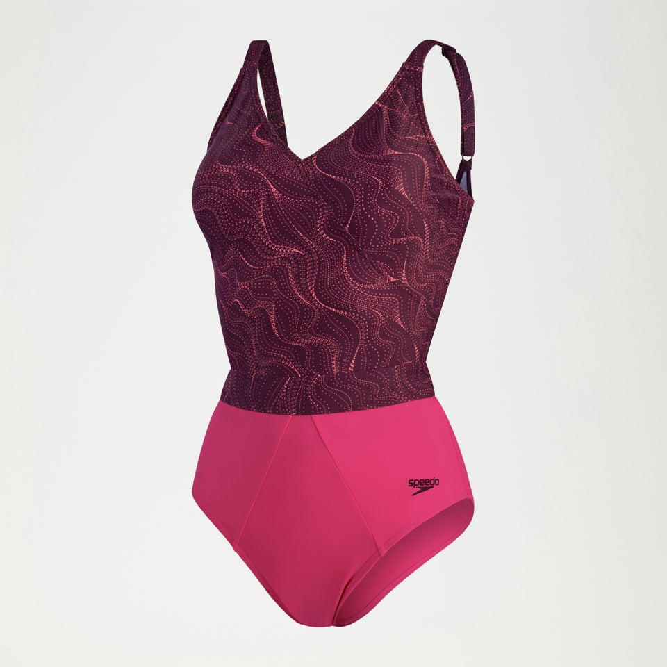 Shaping Evie Bedruckter Tankini für Damen Pflaume/Kirsche