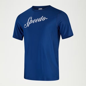 Haut de bain Homme imprimé à manches courtes bleu