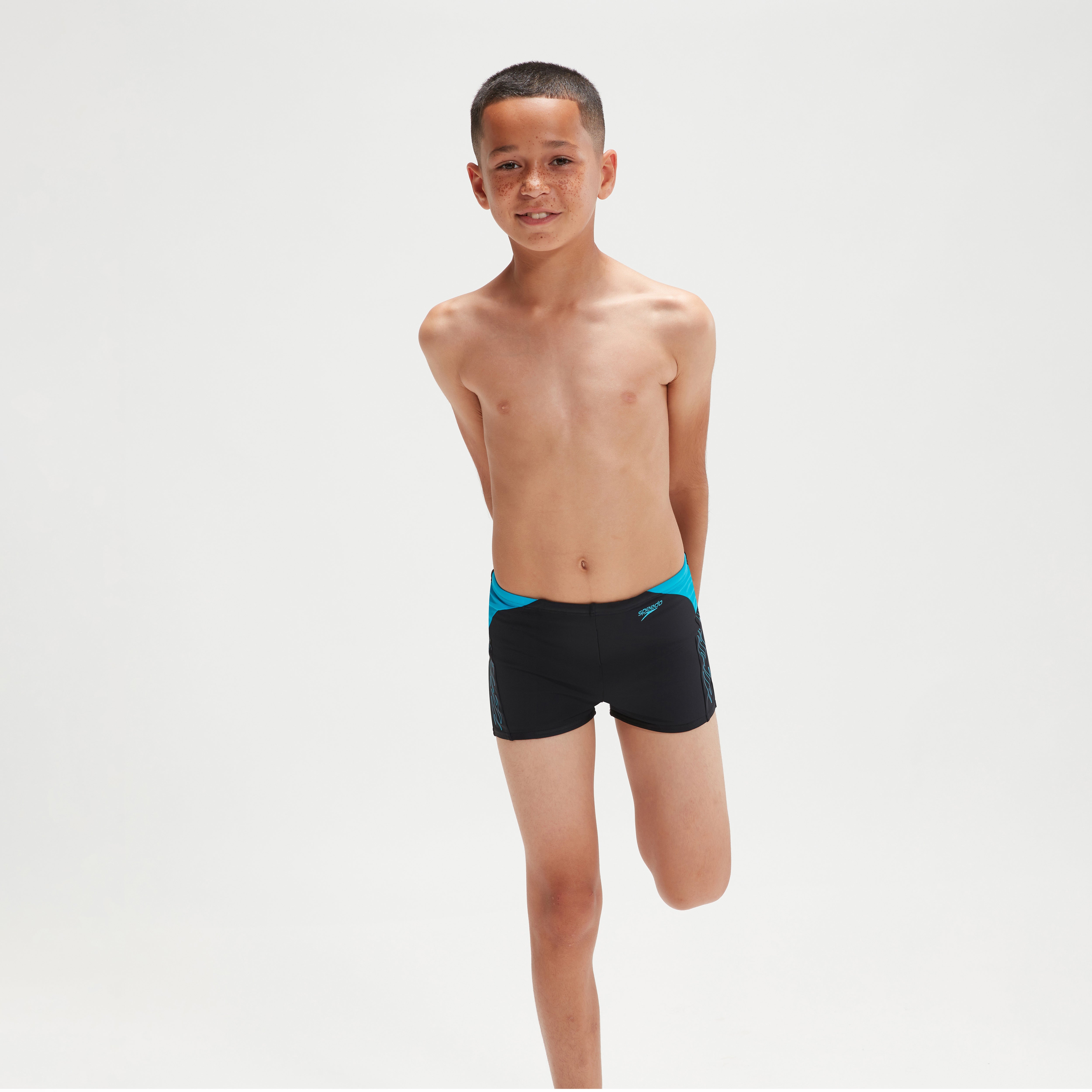 Boys' Hyper Boom Aquashorts Black/Blue | Speedo UK