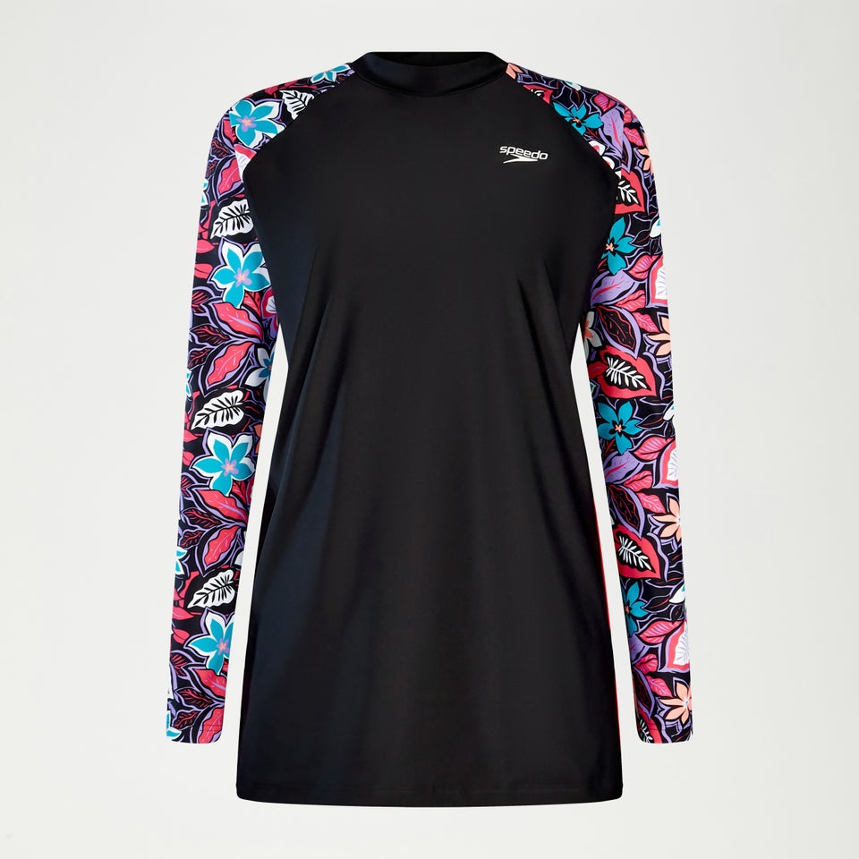 Bedrucktes dezentes 3-teiliges Set für Damen Schwarz/Koralle