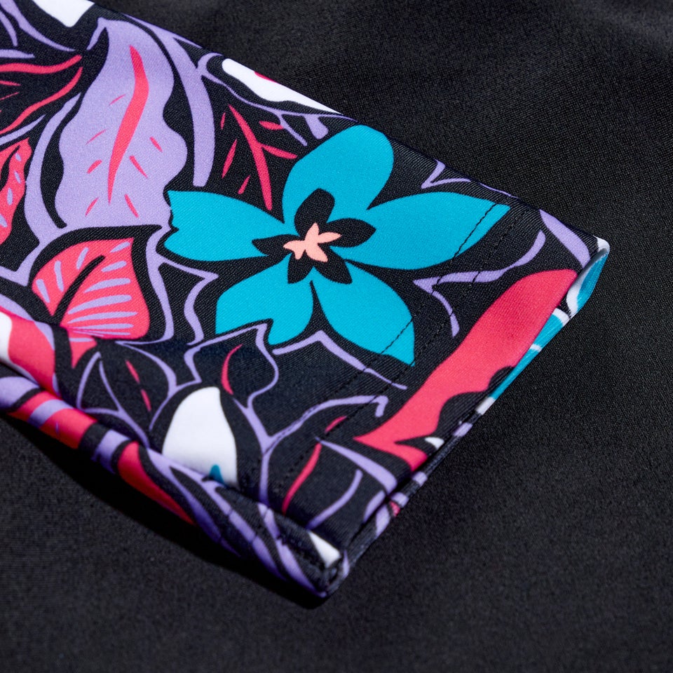 Bedrucktes dezentes 3-teiliges Set für Damen Schwarz/Koralle