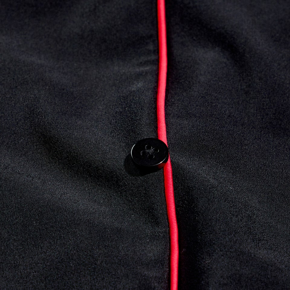 Bedrucktes dezentes 3-teiliges Set für Damen Schwarz/Koralle