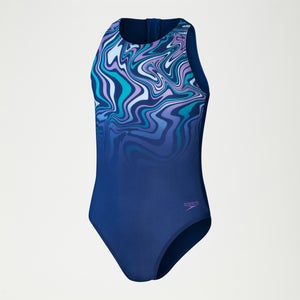 Bedruckter Hydrasuit für Mädchen Blau/Flieder