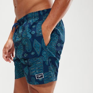 Short de bain Homme Printed Leisure 40 cm bleu/aqua