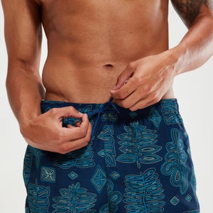 Short de bain Homme Printed Leisure 40 cm bleu/aqua