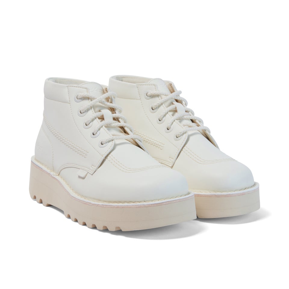 Adult Unisex Kick Hi Stack Leather Alternative White