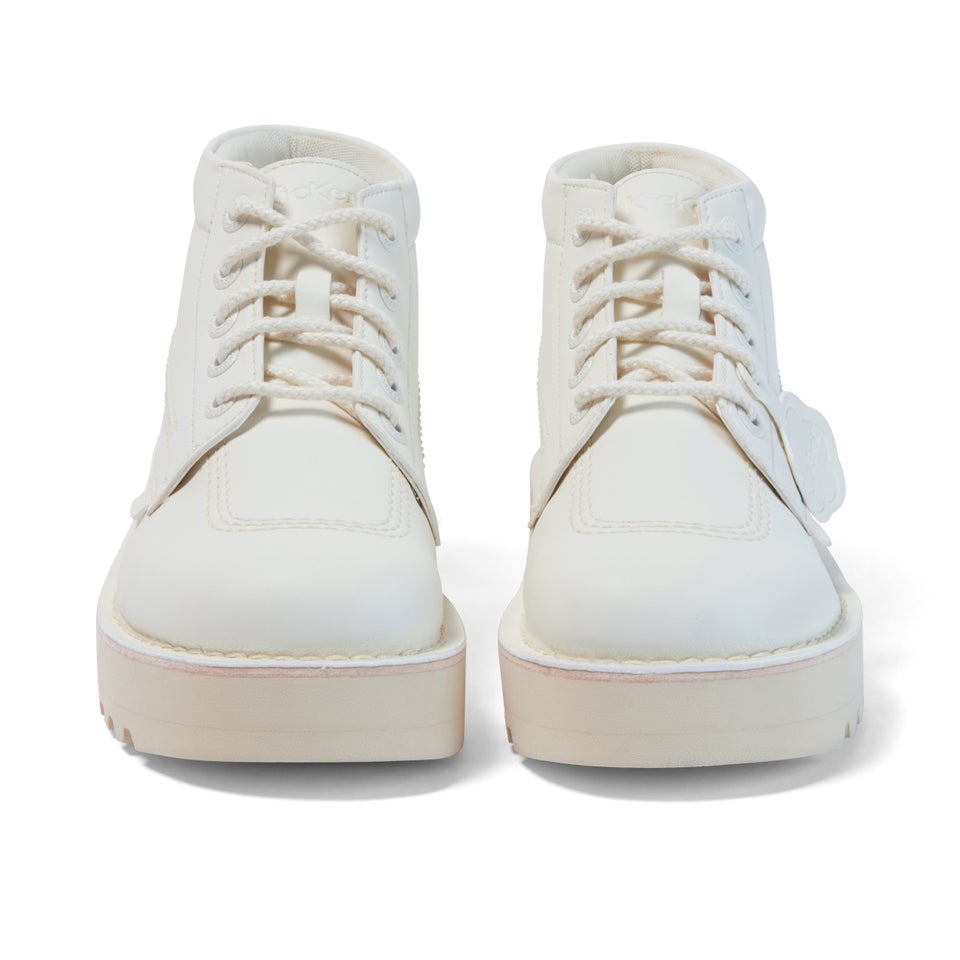 Adult Unisex Kick Hi Stack Leather Alternative White