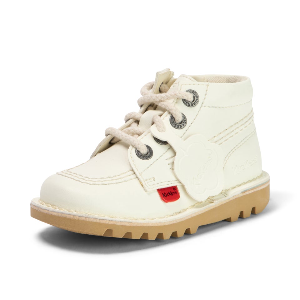 Infant Unisex Kick Hi Zip Leather Alternative White