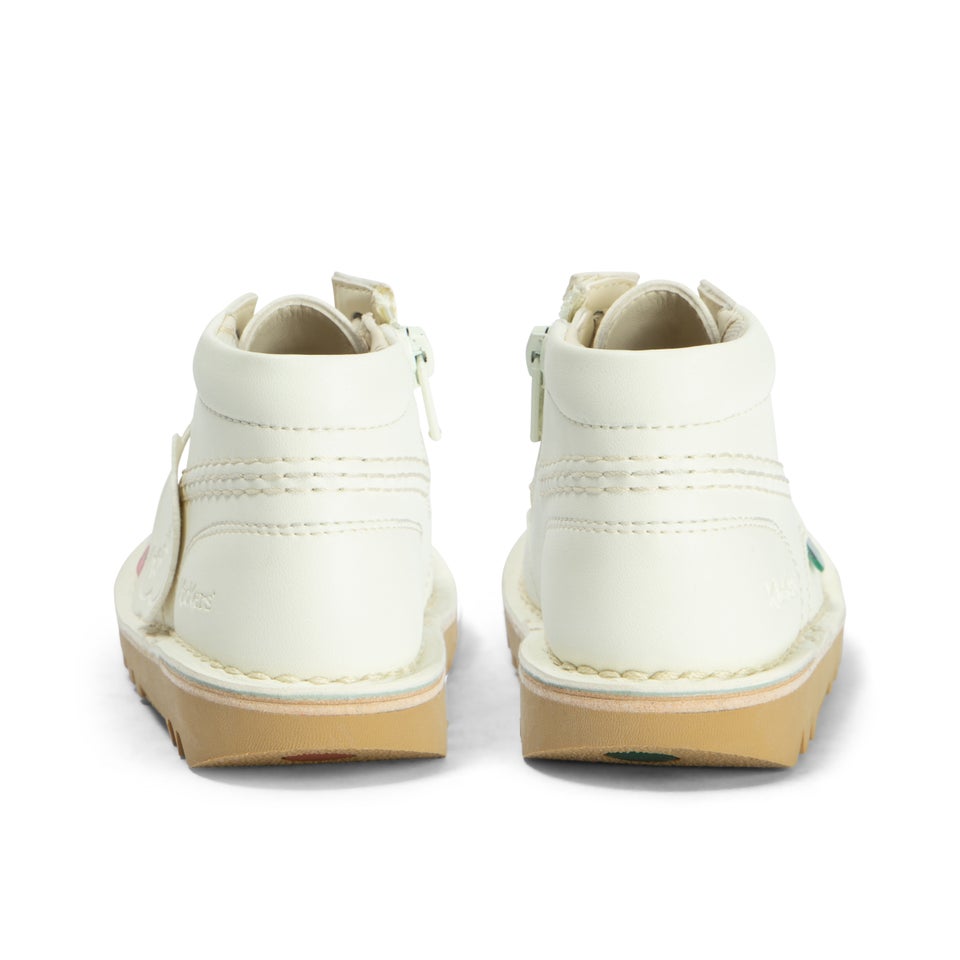 Infant Unisex Kick Hi Zip Leather Alternative White