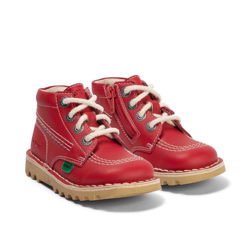 Infant Unisex Kick Hi Zip Leather Alternative Red