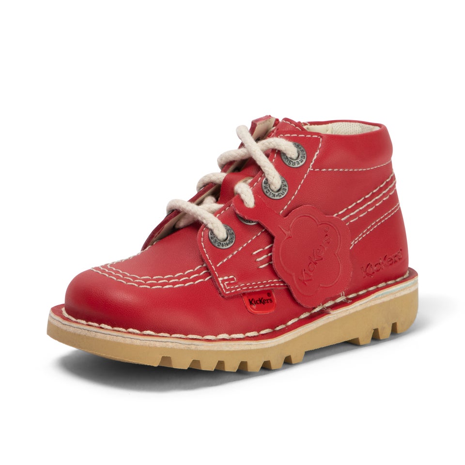 Infant Unisex Kick Hi Zip Leather Alternative Red