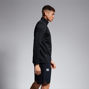 Mens 1/4 Zip Fleece Black/White