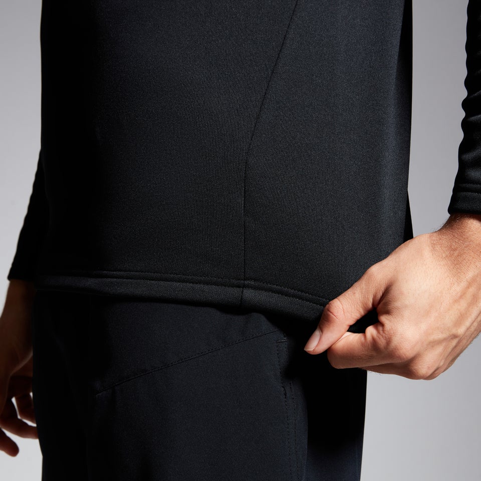 Mens 1/4 Zip Fleece Black/White