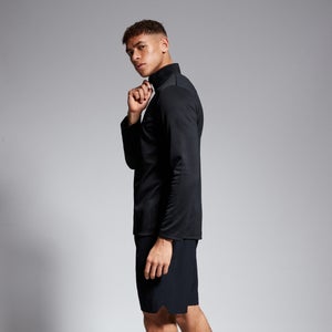 Mens 1/4 Zip Fleece Black/White