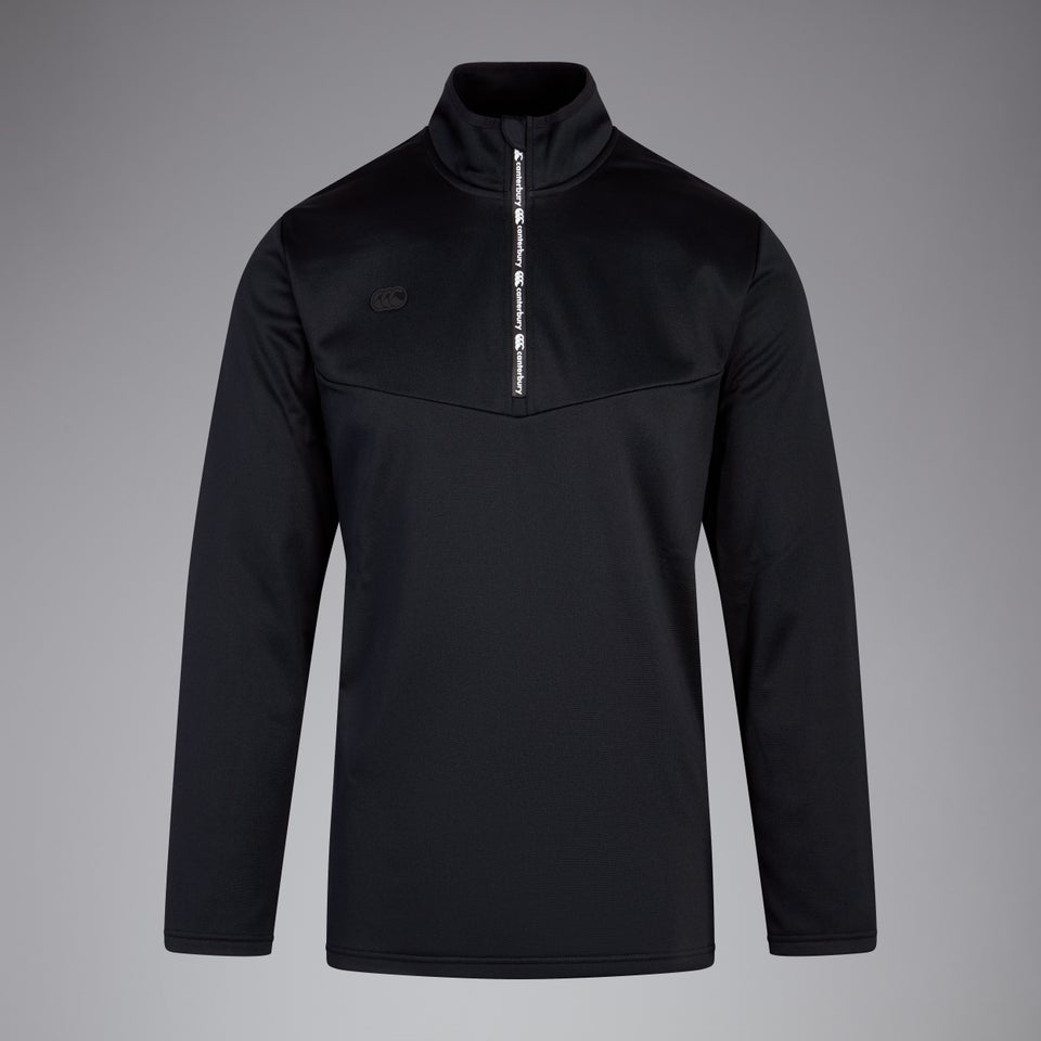 Mens 1/4 Zip Fleece Black/White