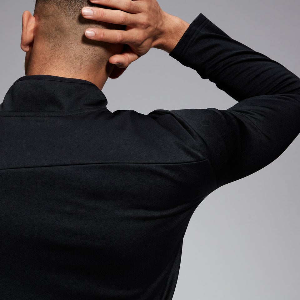 Mens 1/4 Zip Fleece Black/White