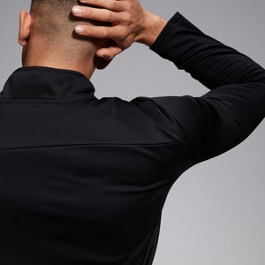 Mens 1/4 Zip Fleece Black/White