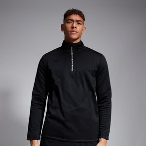 Mens 1/4 Zip Fleece Black/White