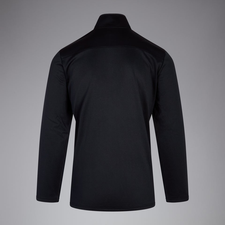 Mens 1/4 Zip Fleece Black/White