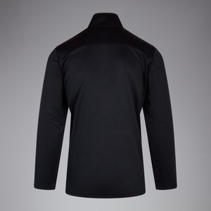 Mens 1/4 Zip Fleece Black/White