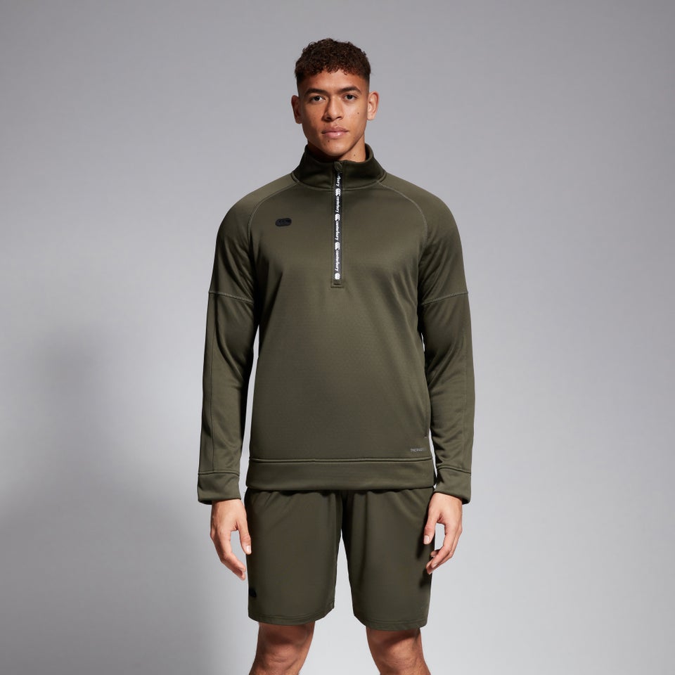 CANTERBURY 1/2 ZIP THERMOREG FLEECE AM GREEN