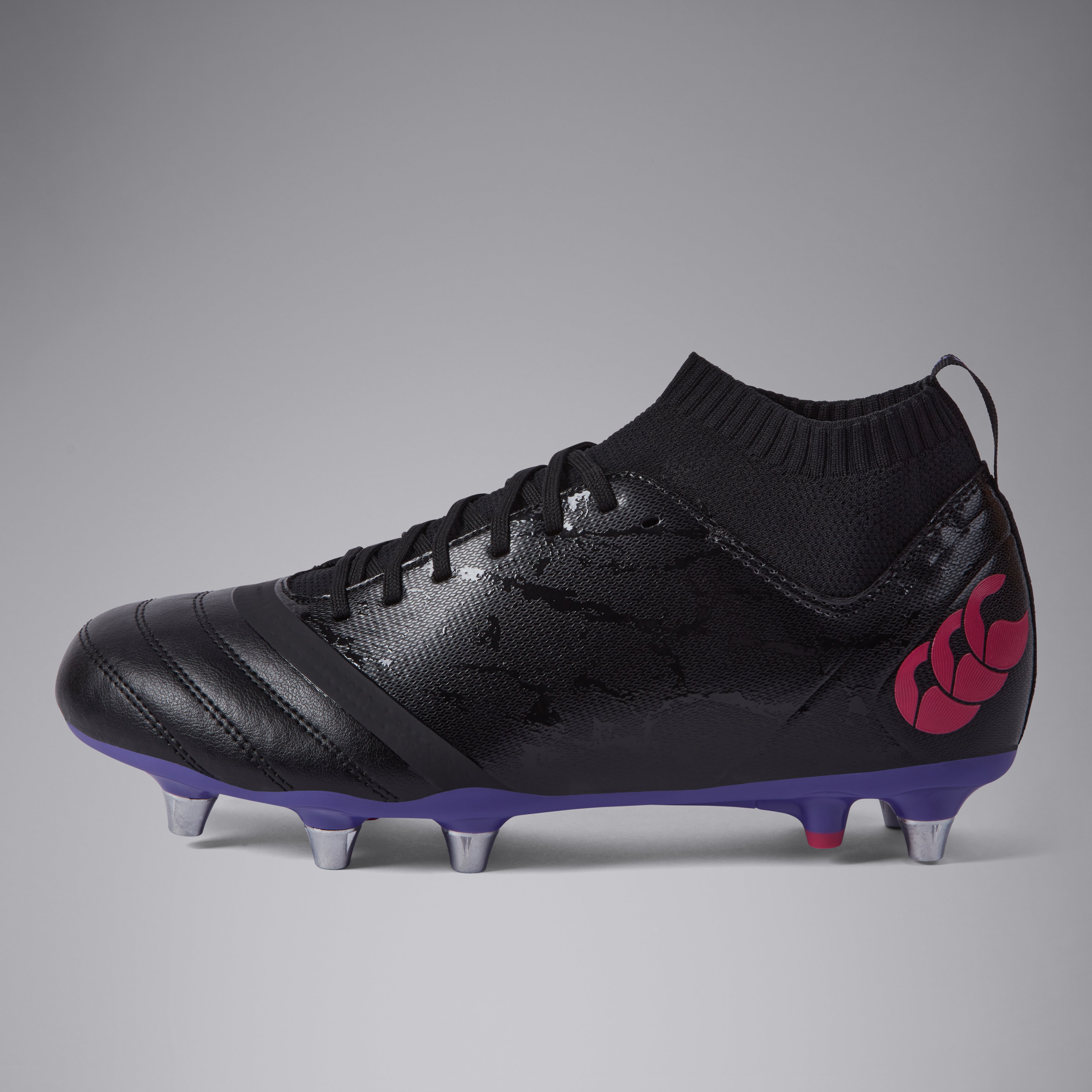 Adult Unisex Stampede Pro Soft Ground Boots Black/Purple | Canterbury