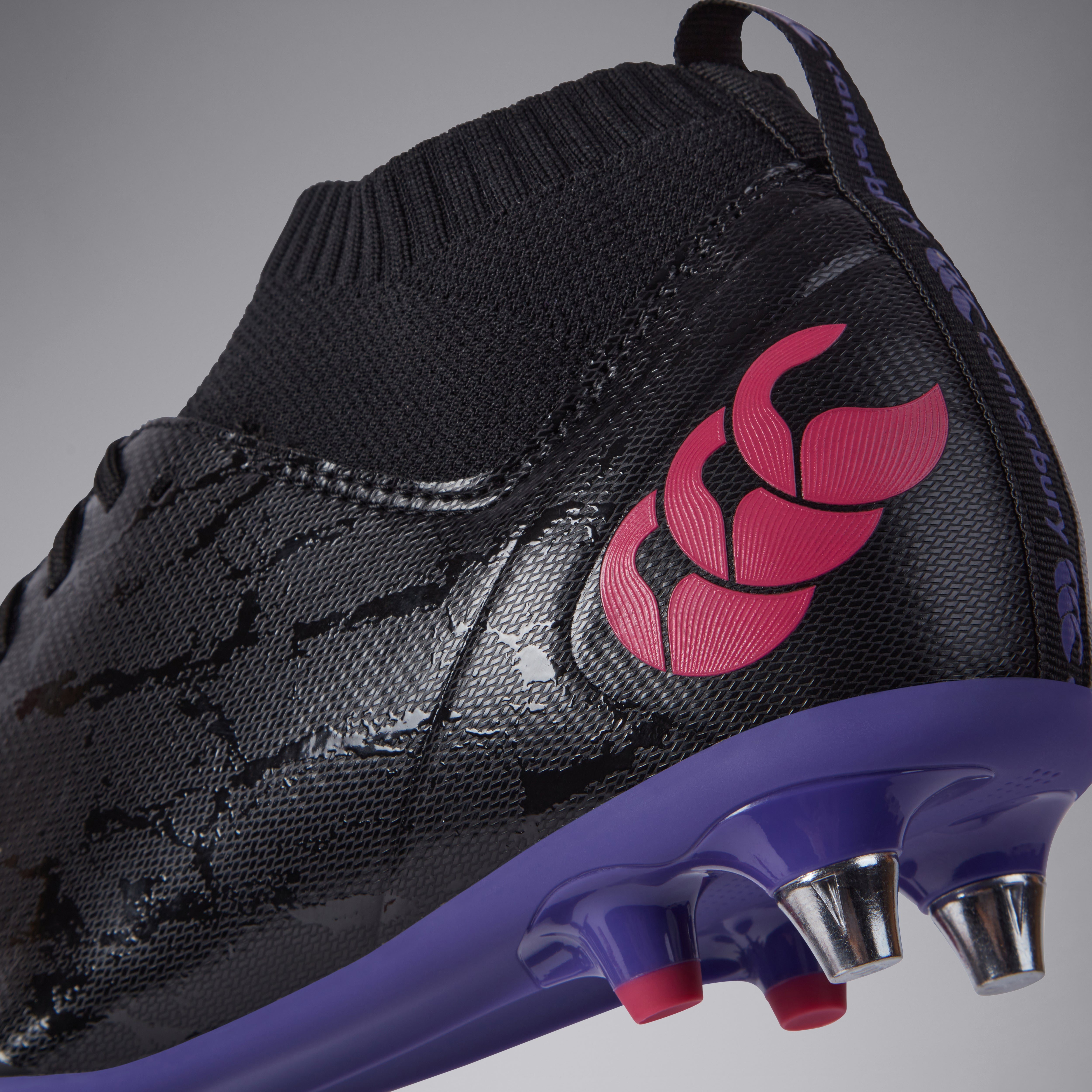 Adult Unisex Stampede Pro Soft Ground Boots Black/Purple | Canterbury