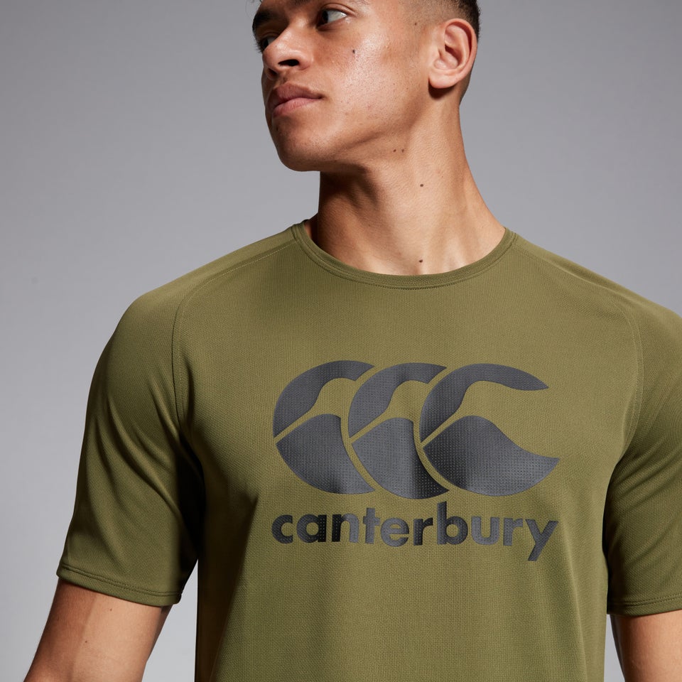 Mens Core Vapodri Large Logo Tee Green