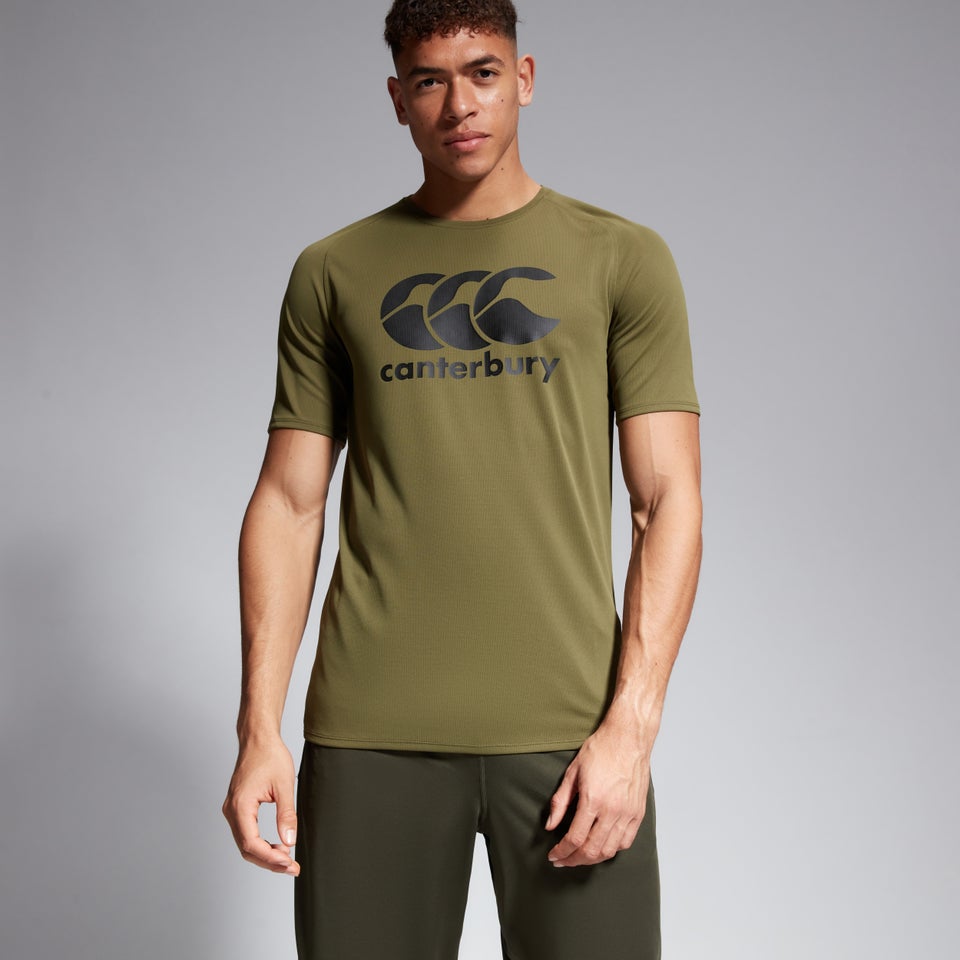 Mens Core Vapodri Large Logo Tee Green