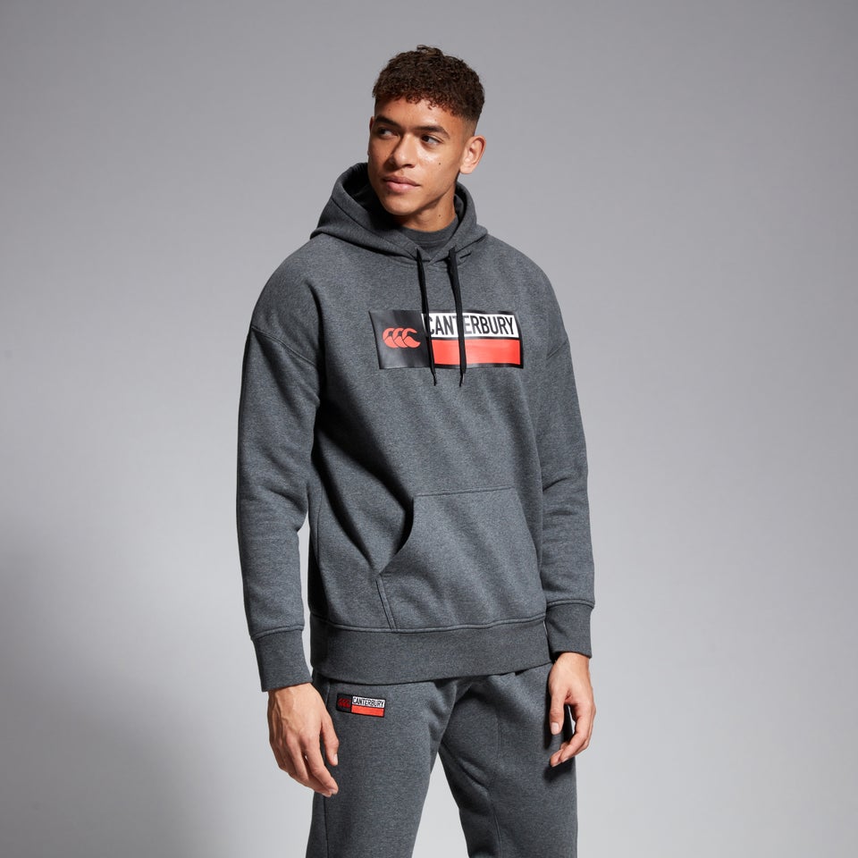 Mens Oversize Hoody Grey Marl