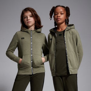 Junior Unisex Full Zip Printed Hoody Green