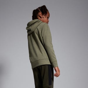 Junior Unisex Full Zip Printed Hoody Green