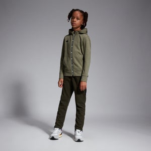 Junior Unisex Full Zip Printed Hoody Green