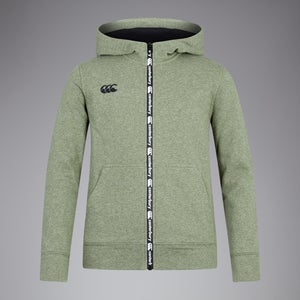 Junior Unisex Full Zip Printed Hoody Green